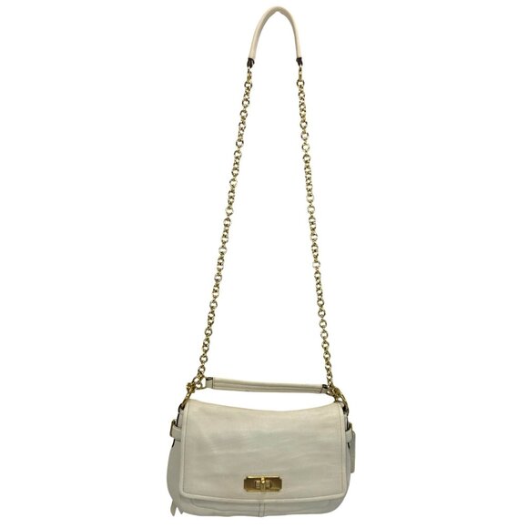 Coach Chelsea Parchment Leather Flap Turn Lock Shoulder or Crossbody Bag Chain - Picture 11 of 14